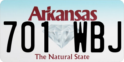 AR license plate 701WBJ