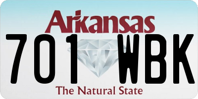 AR license plate 701WBK