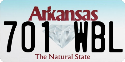 AR license plate 701WBL