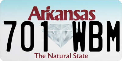 AR license plate 701WBM