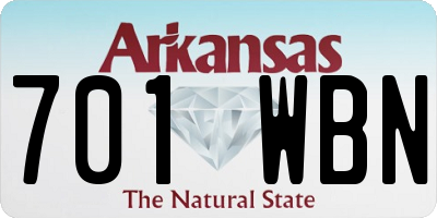 AR license plate 701WBN