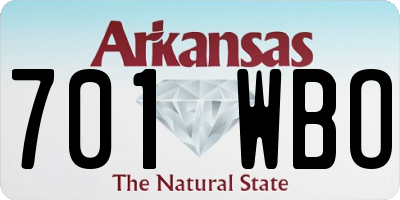AR license plate 701WBO