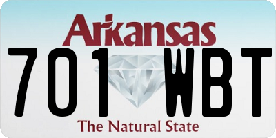 AR license plate 701WBT
