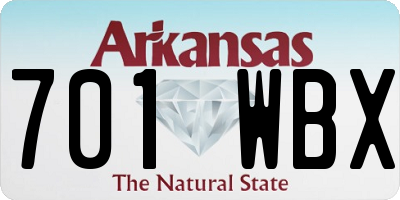 AR license plate 701WBX