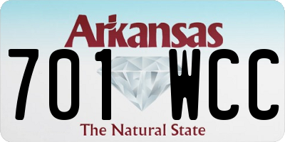AR license plate 701WCC
