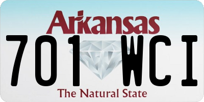 AR license plate 701WCI