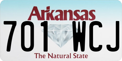 AR license plate 701WCJ