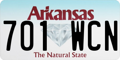 AR license plate 701WCN