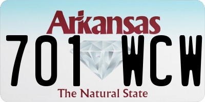 AR license plate 701WCW
