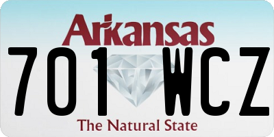 AR license plate 701WCZ
