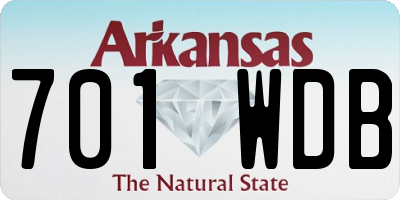 AR license plate 701WDB