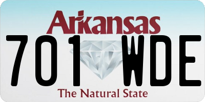 AR license plate 701WDE