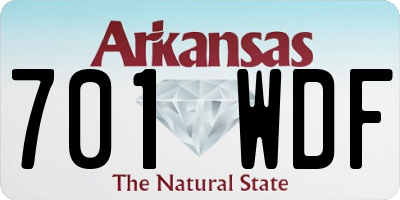 AR license plate 701WDF