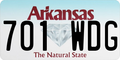 AR license plate 701WDG