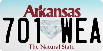 AR license plate 701WEA