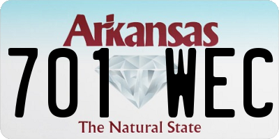 AR license plate 701WEC