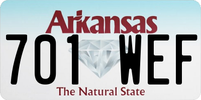 AR license plate 701WEF