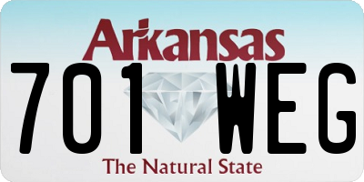 AR license plate 701WEG