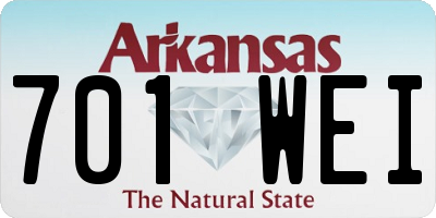 AR license plate 701WEI