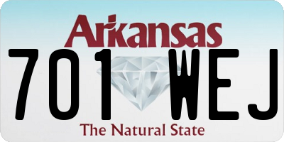 AR license plate 701WEJ