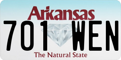 AR license plate 701WEN