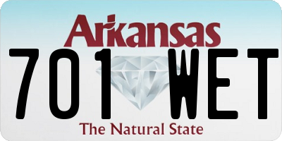 AR license plate 701WET