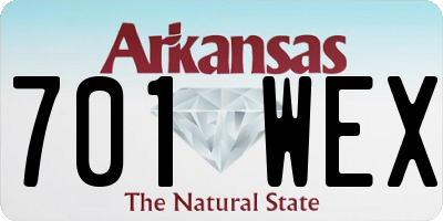 AR license plate 701WEX