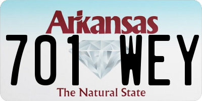 AR license plate 701WEY