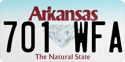 AR license plate 701WFA