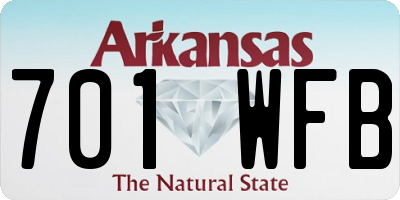 AR license plate 701WFB