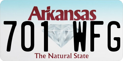 AR license plate 701WFG