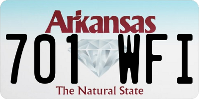 AR license plate 701WFI
