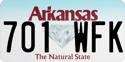 AR license plate 701WFK