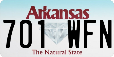 AR license plate 701WFN