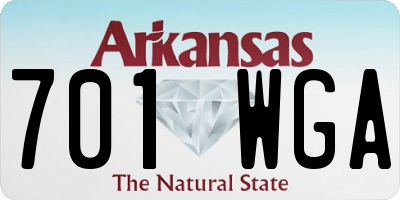 AR license plate 701WGA