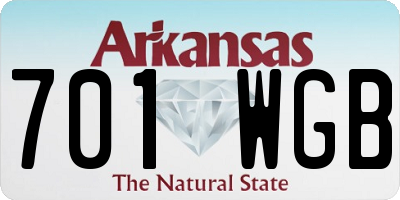 AR license plate 701WGB
