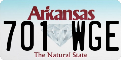 AR license plate 701WGE