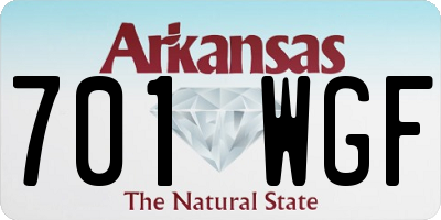 AR license plate 701WGF