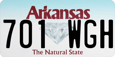 AR license plate 701WGH