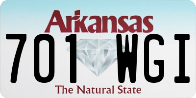 AR license plate 701WGI