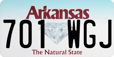 AR license plate 701WGJ