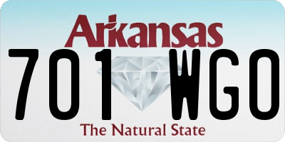 AR license plate 701WGO