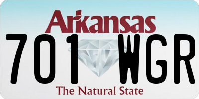 AR license plate 701WGR