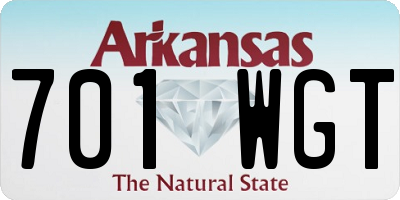AR license plate 701WGT