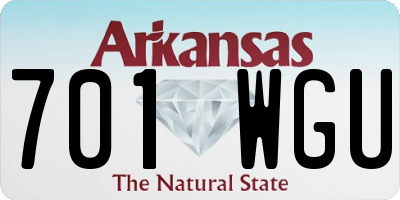 AR license plate 701WGU