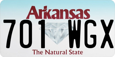 AR license plate 701WGX