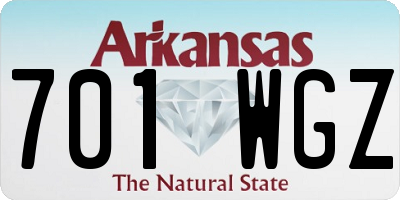 AR license plate 701WGZ