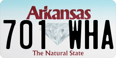 AR license plate 701WHA