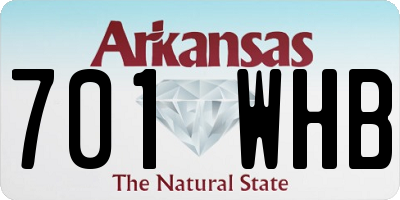 AR license plate 701WHB