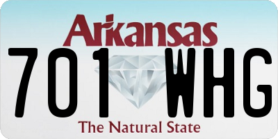 AR license plate 701WHG